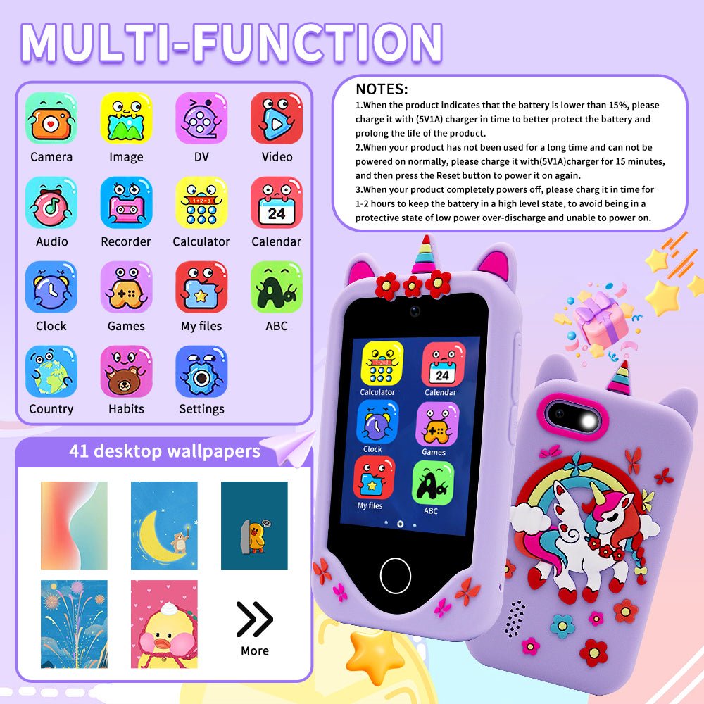 Children's mobile phone camera, touch screen, puzzle early education machine - MaxValue Phone